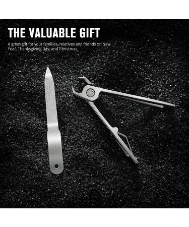 FERYES Stainless Steel Nail Clippers for Thick Nails - Wide Jaw Toenail Cutter with Metal File for Seniors, Men & Women - Gray - Buy Online on SooperMarket.com