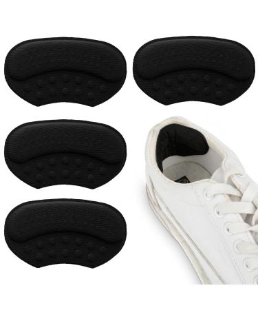 WLLHYF Heel Pads 2 Pairs Self-Adhesive Shoe Heel Repair Shoe Anti-Slip Heel Grips Liner Cushions Inserts Inside Shoe Patches Heel Protectors for Loose Shoes Women Men (Black)
