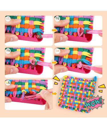 PREBOX Weaving Loom Kit for Kids and Adults - Potholder Loops Crafts for Girls Ages 6-12 - Pot Holder Loom Knitting Kit and Gifts for Beginners - Make 6 Masterpieces - Buy Online on SooperMarket.com