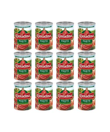 Contadina Canned Tomato Paste With Italian Herbs 12 Pack 6 oz Can Red