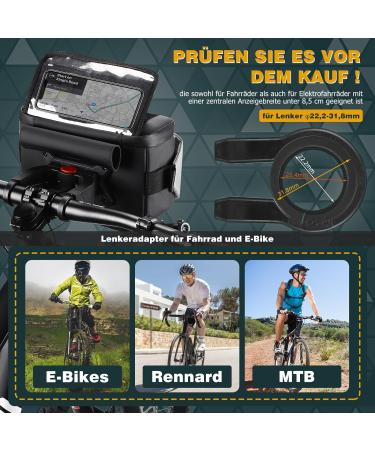 XIQI Handlebar Pocket Bike Bag - 3in1 Waterproof Bicycle Bag with Cell Phone Holder for E-Bikes | Removable Shoulder Strap & Handlebar Adapter - 4L Silver - Buy Online on SooperMarket.com