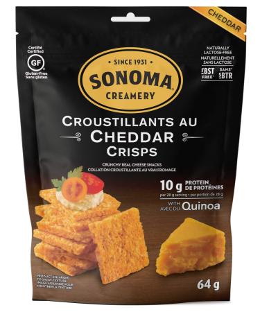 Sonoma Creamery Cheddar Cheese Crisps 12 Count of 64g 64 g (Pack of 12)