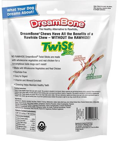 Dreambone Twist Sticks | Rawhide-Free Chews for Dogs | Real Chicken | 50-Count - Buy Online on SooperMarket.com