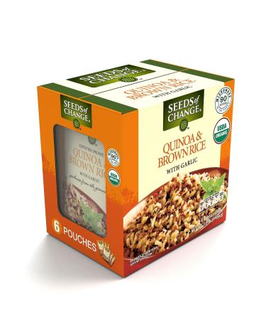 SEEDS OF CHANGE Organic Quinoa and Brown Rice with Garlic, 8.5-Ounce, 4 Count