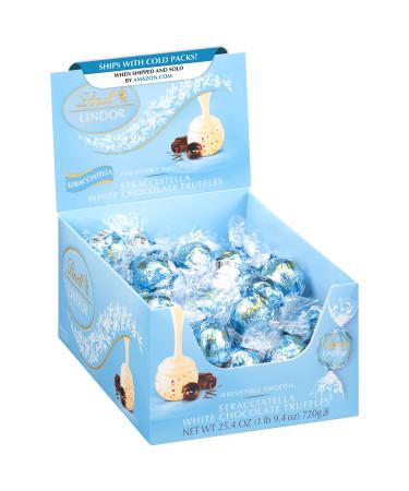 Lindt LINDOR Stracciatella White Chocolate Truffles, Chocolates with Smooth, Melting Truffle Center, Great for gift giving, 25.4 oz., 60 Count Stracciatella 1.6 Pound (Pack of 1)