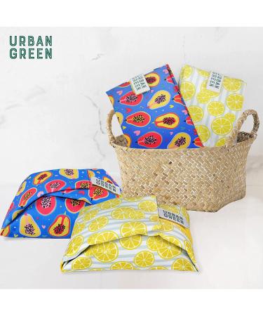 Urban Green Reusable Sandwich Wraps - Lemon & Avocado (Pack of 2) | Deli Food Wrap & Snack Bag Set - Buy Online on SooperMarket.com