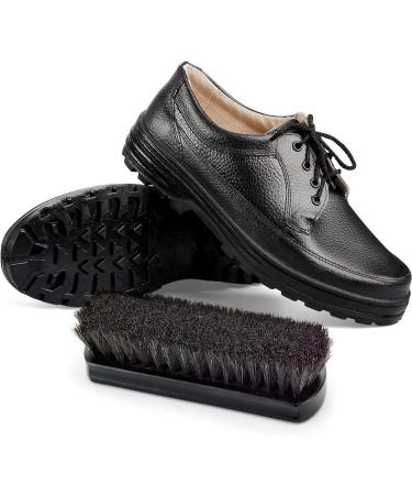 Stone and Clark Premium Black Horsehair Shoe Brush - 100% Horse Hair Bristles, Beech Wood Handle - Shoe Polish Perfection - Buy Online on SooperMarket.com