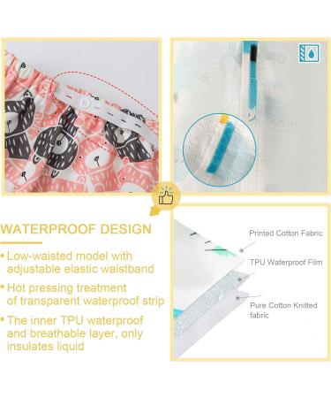 Baby Toilet Training Pants 2-in-1 Waterproof Reusable Cotton Nappy Skirt Diaper - Cute Cartoon Pink Bear Design - Skort Pants for Kids - Low Waist - Size M - Buy Online on SooperMarket.com