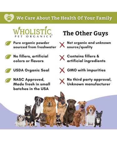 Wholistic Pet Organics Organic Spirulina Powder for Dogs - 4 Oz Superfood Multivitamin Supplement - Buy Online on SooperMarket.com