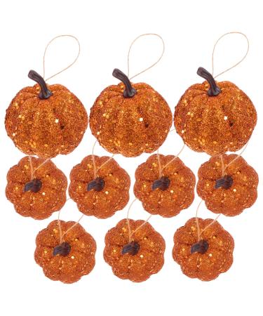 IMIKEYA 10pcs Foam Pumpkin Mini Artificial Pumpkins Mini Pumpkins Glitter Pumpkins Small Pumpkin Decor Small Artificial Pumpkins Harvest Pumpkins Fall Decor Powder Little Pumpkin Orange 6.3CM