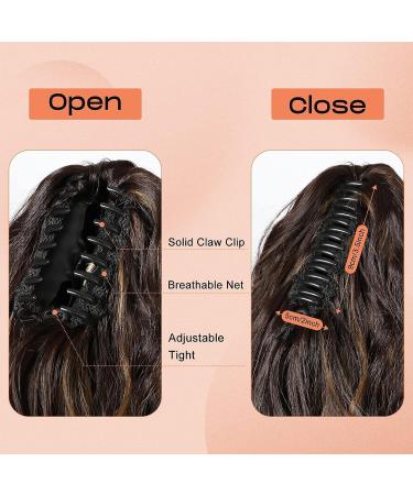 PORSMEER Claw Clip in Ponytail Hair Extensions 18 inches Long Curly Brown Ponytail Multi Layered Natural Fluffy Wave Synthetic Hairpiece for Womens Girls Everyday Wear Brown with highlights - Buy Online on SooperMarket.com