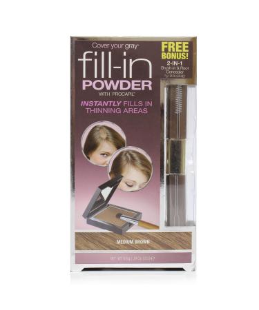 Cover Your Gray Fill In Powder - Medium Brown with 2in1 Brush-in and Root Concealer