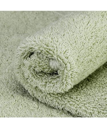 Ultra Soft Cotton Face Towels Washcloths Bulk - 12 Pack for Men or Women | Absorbent Bath Towels Set for Hotel, Spa, Kitchen | Multi-Purpose Wash Rags in Sage Color - Buy Online on SooperMarket.com