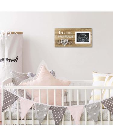 VILIGHT New Mom Gift: Love At First Heartbeat Sonogram Picture Frame - Pregnancy Announcement & Nursery Decor - Fits Standard 4 x 3 Ultrasound Photo - Buy Online on SooperMarket.com