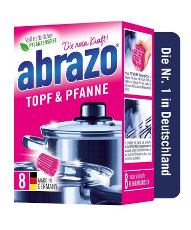 Abrazo pot & pan |8 cleaning pillows for pots grill & oven flush with vegan plant soap kitchen sponge cleaning sponge 1 pack of 8 pieces.