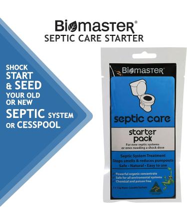 Septic Care Starter Pack - Stop Odors, Clear Drain Fields - 100% Natural Concentrate with 2 Water Soluble Sachets - Buy Online on SooperMarket.com