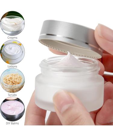 20ml Glass Cream Jar - Empty Cosmetic Container with Screw Cap for Creams Lotions & Travel - Set of 9 Silver - Buy Online on SooperMarket.com