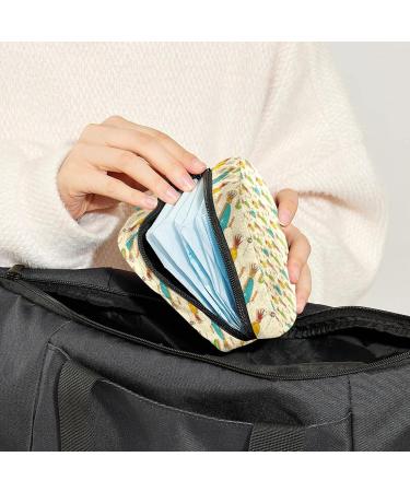 Yellow and Blue Fish Hook Sanitary Napkin Storage Bag - Portable Period Pouch for Women and Teens - Multi-Colored - Buy Online on SooperMarket.com