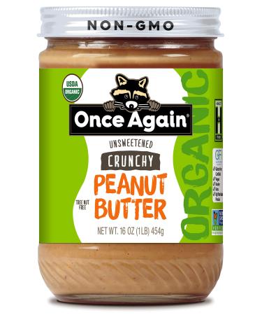 Once Again Organic Crunchy Peanut Butter Lightly Salted Unsweetened oz Jar, 16 Ounce