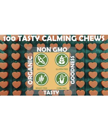 Organic Calming Dog Treats with Chamomile, Hemp Seed, Valerian, Passion Flower, Suntheanine & Melatonin - Duck Flavored Soft Chews (1 Tub) - Buy Online on SooperMarket.com