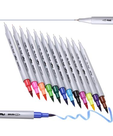 Mr. Pen- Dual Tip Brush Pens, 12 Colors, Brush Pens, Brush Markers, Dual Brush Pens, Markers for Kids Adults Coloring, Art Markers for Adults, Dual Tip Markers.