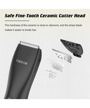 VIKICON Electric Groin Hair Trimmer and Body Groomer for Men - Waterproof Wet/Dry Hair Clippers with Replaceable Ceramic Blades - Male Hygiene Razor - Buy Online on SooperMarket.com