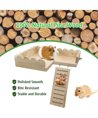 BNOSDM Hamster Wooden Platform with Climbing Ladder - Cage Accessories for Small Animals - Buy Online on SooperMarket.com