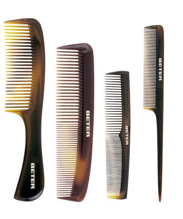 Beter 12998 - Pack of 4 Comb whisks Brown.