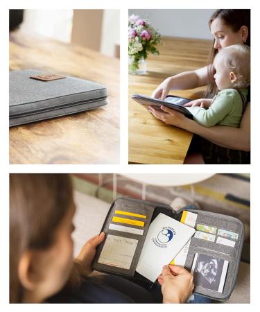Ehrenkind Maternity Pass Cover | Mother-Child Pass Cover | U-Booklet Bag | Vaccination Record Cover in Gray - Shop Now for International Shipping! - Buy Online on SooperMarket.com