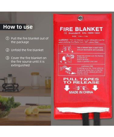 2 Pack Deluxe Emergency Fire Blanket for Home and Kitchen | Fireproof & Fire Retardant | House Fire Extinguisher Kit - Buy Online on SooperMarket.com