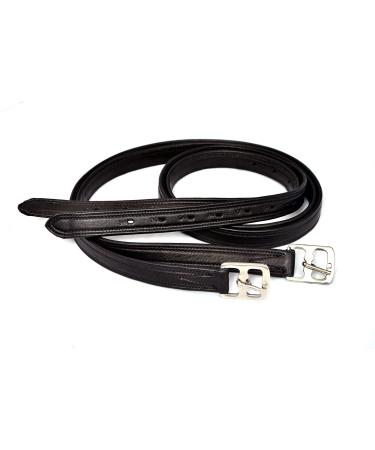Equipride Leathers Stirrups for saddles Denver Non Stretchable Nylon Core Bonded Black & Brown Black 48"