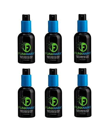 Funk Away Odor Eliminator Spray (3.4 oz.) for Shoes Clothes and Gear (Non-Aerosol) - 6 Pack 6 3.4 Ounce