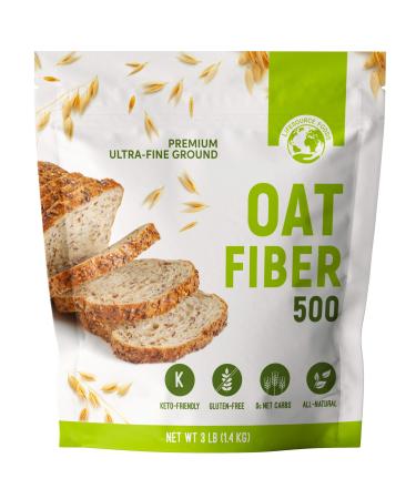 LifeSource Foods Oat Fiber 500 (3 LB) All-Natural, Gluten-Free, Zero-Carb Fiber Source for Low-Carb Baking