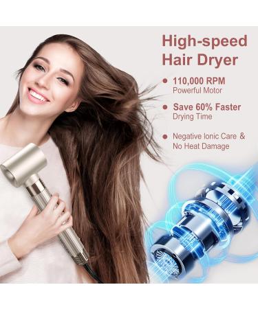 Buy Slopehill Airstyler 5 in 1 - 110 000 RPM High-Speed Ionic Hair Dryer & Multi-Hairstyler | Quick Drying Air-Curling Rod Straightener & Volume Brush (Champagne Gold) - International Shipping Available - Buy Online on SooperMarket.com
