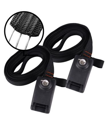 10 FT Sports Lockable Tie Down Strap, 2 Pack Upgraded Locking Tie Downs with 3 Stainless Steel Cables, Car Roof Rack Straps for Taking Surfboard, Paddle Boards, Kayak, Bike, Canoes