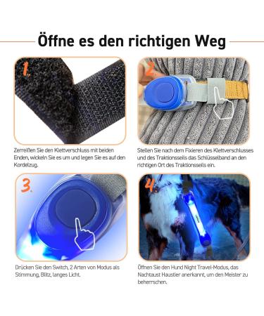 Laroo Safety LED Light Band for Dogs & Cats | Waterproof Easy-Fastening Blue Light for Collars & Dishes | Ideal for Outdoor Sports - Buy Online on SooperMarket.com
