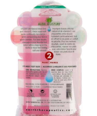 Earth Therapeutics Aloe Socks - Pink Plaid Double Pack (2 Pairs) - Buy Online on SooperMarket.com