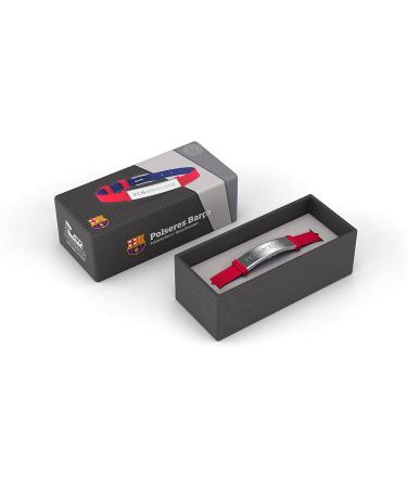 FC Barcelona Silicone & Stainless Steel Adjustable Fashion Bracelet - Official Licensed Red Jewelry - Buy Online on SooperMarket.com