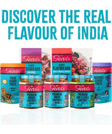 Geeta's Premium Chutney 230g Custom Case (Pack of 6) | Choose Any Flavour Receive 1 of Each Choice | Mango Chilli Lime Onion Pomegranate Ginger | No Artificial Flavours or Colours - Buy Online on SooperMarket.com