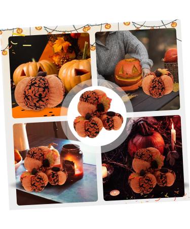 ORFOFE 3pcs Halloween Pumpkin Photography Props Pumpkin Plush Thanksgiving Throw Pillow Pumpkin Stuffed Animal Halloween Pumpkin Adorn Pumpkin Shaped Home Decor Desktop Supplies Pp Cotton Orange2 15X15X15CM - Buy Online on SooperMarket.com