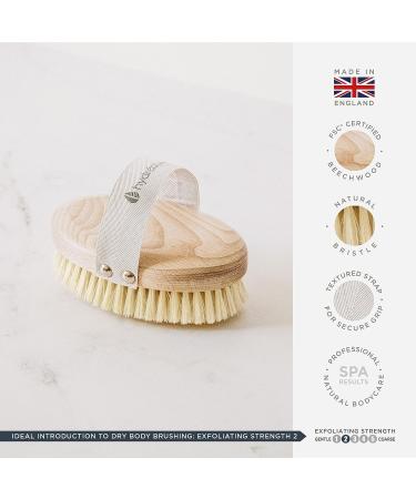 Hydrea London Natural Dry Body Brush | Exfoliating Skin Brush | Cellulite Remover | Lymphatic Drainage | FSC Certified - Buy Online on SooperMarket.com
