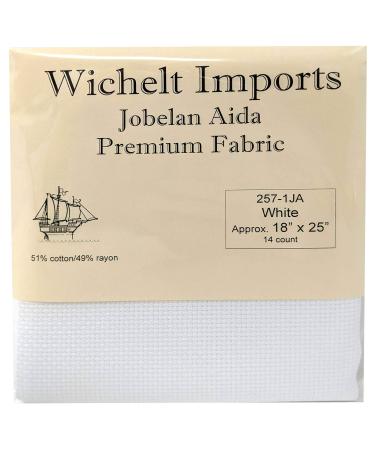 Wichelt Premium Cross Stitch Fabric, White Jobelan Aida, 14 Count 18 x 25 in.