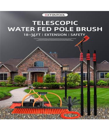 Water Fed Telescopic Brush 4-12M Window Cleaning Pole Extendable Cleaner Conservatory Roof Cleaning Tools for Photovoltaic Panel Cleaningtrucks Windows 55cm Brush Head 11M/36FT - Buy Online on SooperMarket.com