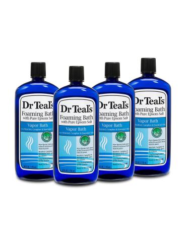 Dr Teal's Foaming Bath with Pure Epsom Salt Vapor Bath 24 fl oz (Pack of 4) (Packaging May Vary) Menthol & Camphor 24 Fl Oz (Pack of 4)