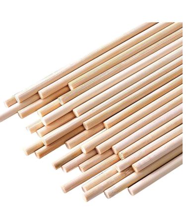 25PCS Dowel Rods Wood Sticks Wooden Dowel Rods - 1/4 x 12 Inch Unfinished Bamboo Sticks - for Crafts and DIYers 1/4 x 12 25