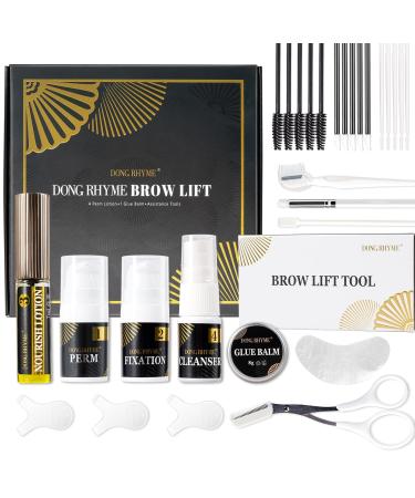 DONG RHYME Brow Lamination Kit Professional Eyebrow Lamination Kit Semi-Permanent Brow Lift Kit Long Lasting 6-8 Weeks Bushy & Full Brows Easy to Use Eyebrow Lift Kit at Home DIY A-black