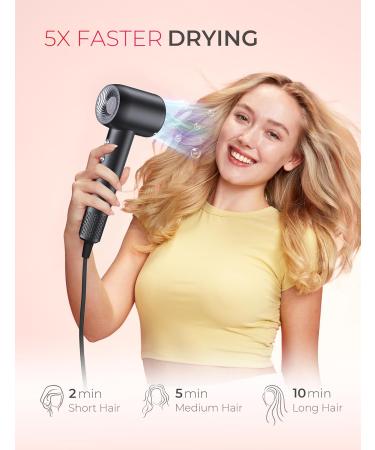 TYMO Portable Hair Dryer - Lightweight Ionic Blow Dryer for 5X Faster Drying & Shinier Hair | Travel-Friendly 4 Temps & 2 Speeds Quiet for Women - Buy Online on SooperMarket.com