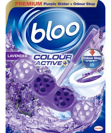 Bloo Colour Active Toilet Rim Block Lavender with Anti-Limescale Cleaning Foam Dirt Protection and Extra Freshness - 50g 50 g (Pack of 1)
