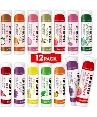 AZEN 12 Pack Lip Balm Natural Lip Balm Bulk Lip Care Product Moisturizing Lip Balm for dry cracked lips A-12