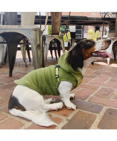 Gooby Fleece Vest Hoodie Dog Sweater - Green X-Small | Winter Pullover with Leash Ring | Small and Medium Dogs Boy/Girl | Chest 11 | Cat Compatible - Buy Online on SooperMarket.com